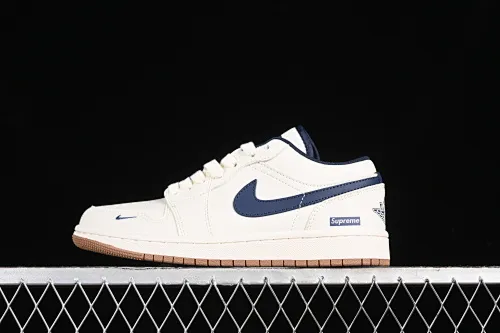 All categories Air Jordan Jordan series basketball shoes Air Jordan 1 Low High-end customized low-top sneakers Air Jordan 1 Low AJ1 Joe 1 Supreme joint-milan raw rubber High-end customized low-top retro basketball shoes WG8850-011